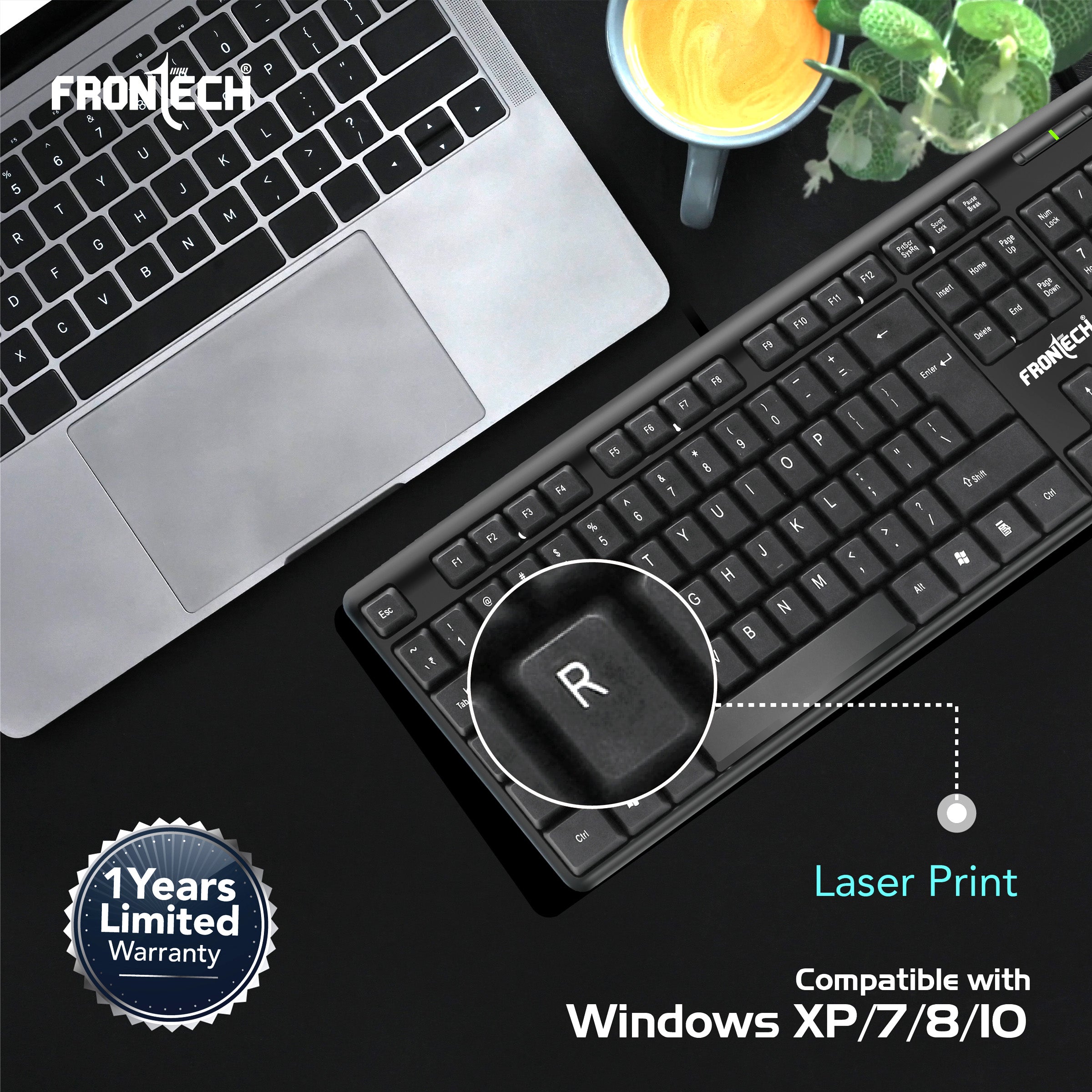 Frontech Wired USB Membrane Keyboard With Retractable Stands (1672) Frontech Wired USB Membrane Keyboard With Retractable Stands (1672)